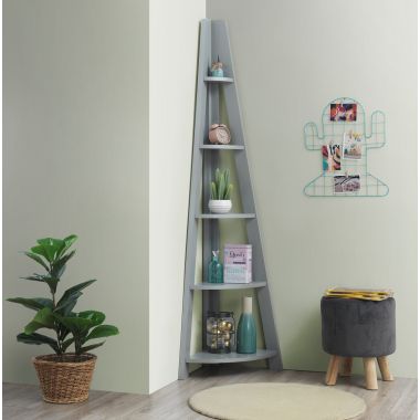 Corner ladder bookcase