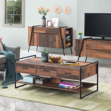 Abbey Coffee Table with 3 Drawers 