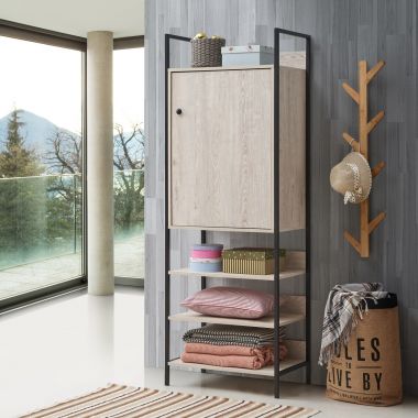 Storage Cabinet with 1 Door & 4 Shelves