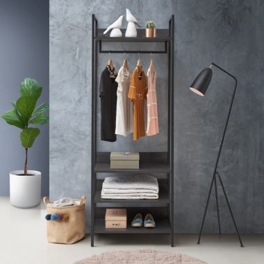 Open Wardrobe with 4 Shelves