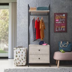 Open Wardrobe with 2 Drawers 